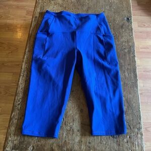 Spider Blue Cropped Leggings